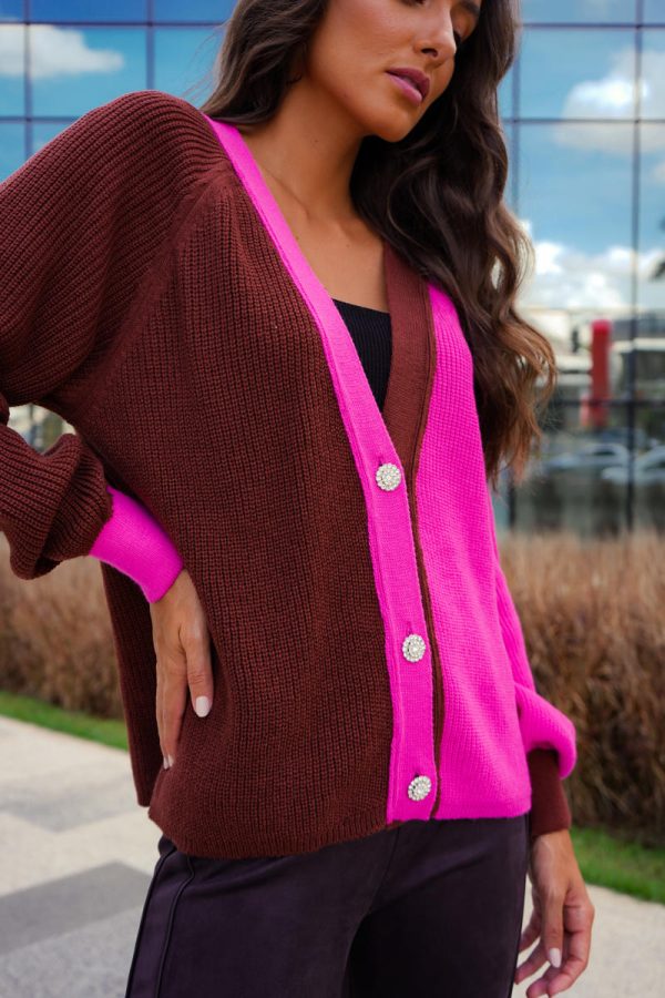 Casaco Tricot Bicolor Larissa-Imagem 3