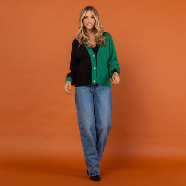 Casaco Tricot Bicolor Larissa-Imagem 12