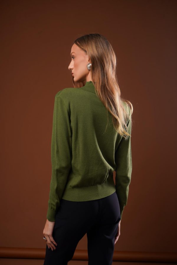 Blusa Gola Alta Decote V Marina-Imagem 5