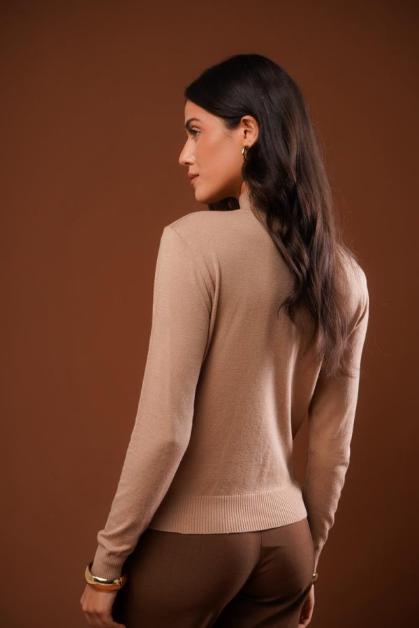 Blusa Gola Alta Decote V Marina-Imagem 9