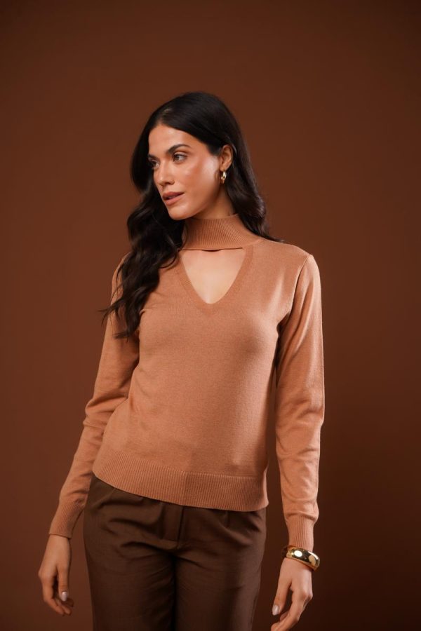 Blusa Gola Alta Decote V Marina-Imagem 10
