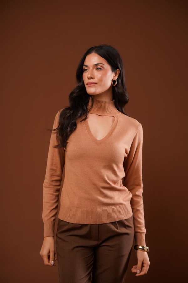 Blusa Gola Alta Decote V Marina-Imagem 11