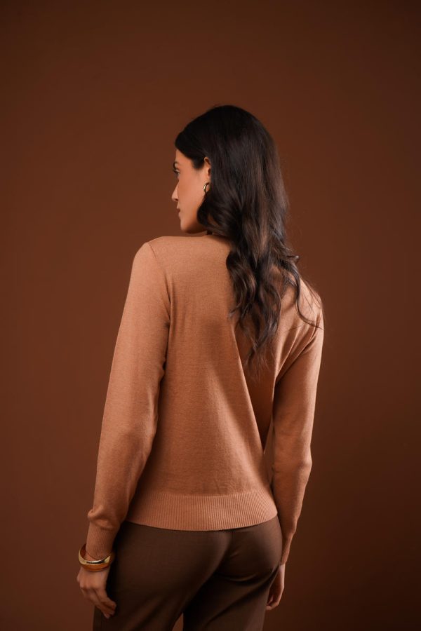 Blusa Gola Alta Decote V Marina-Imagem 12