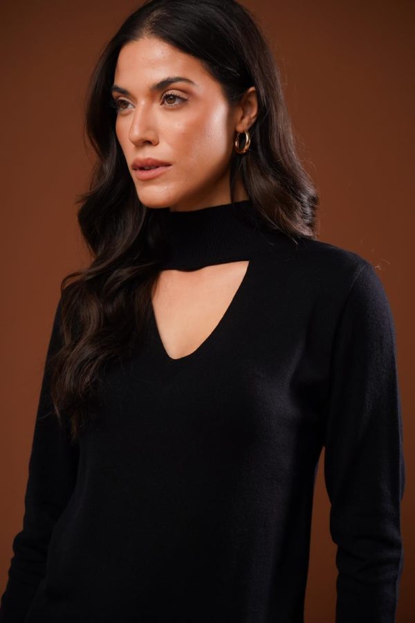 Blusa Gola Alta Decote V Marina-Imagem 23