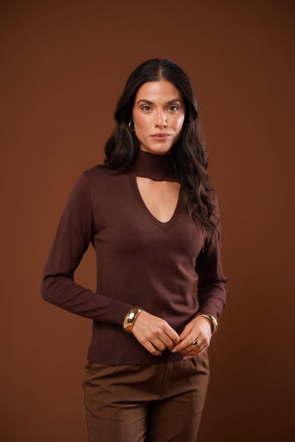Blusa Gola Alta Decote V Marina-Imagem 25