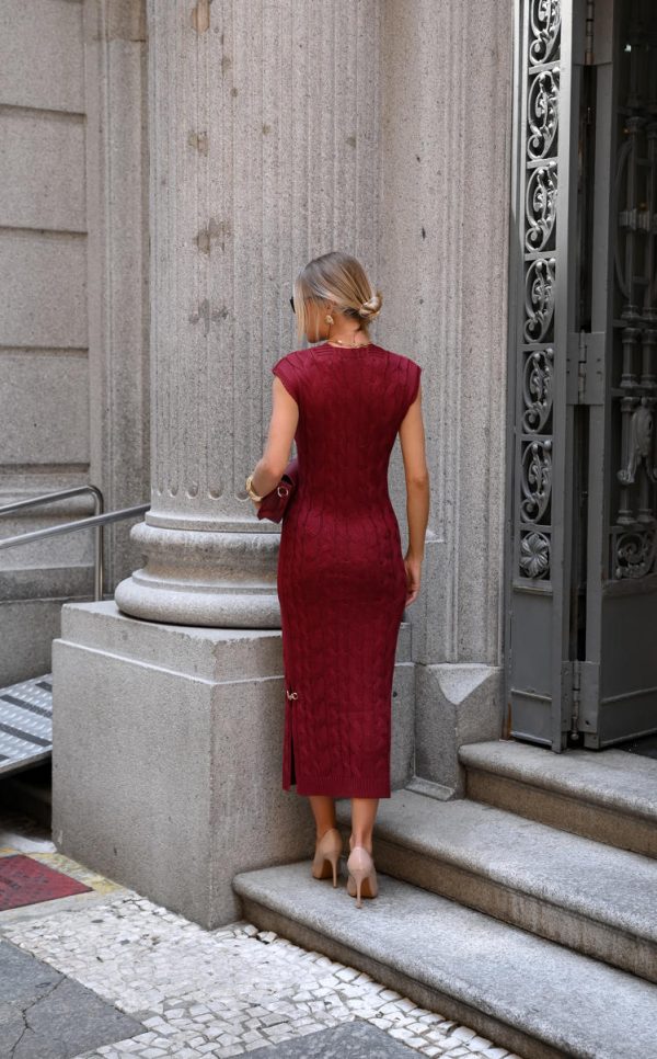 Vestido Tricot Fendas Laterais-Imagem 4