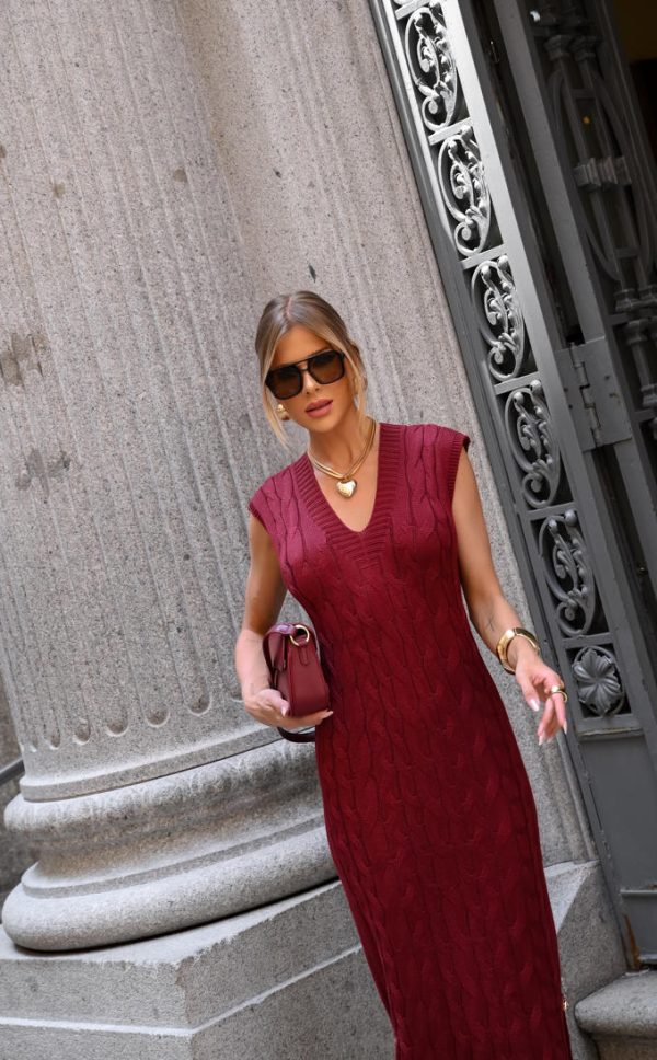 Vestido Tricot Fendas Laterais-Imagem 7
