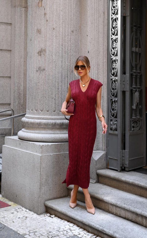 Vestido Tricot Fendas Laterais-Imagem 10