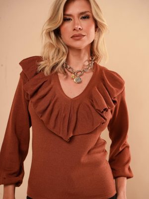 Blusa Tricot Babados Priscila