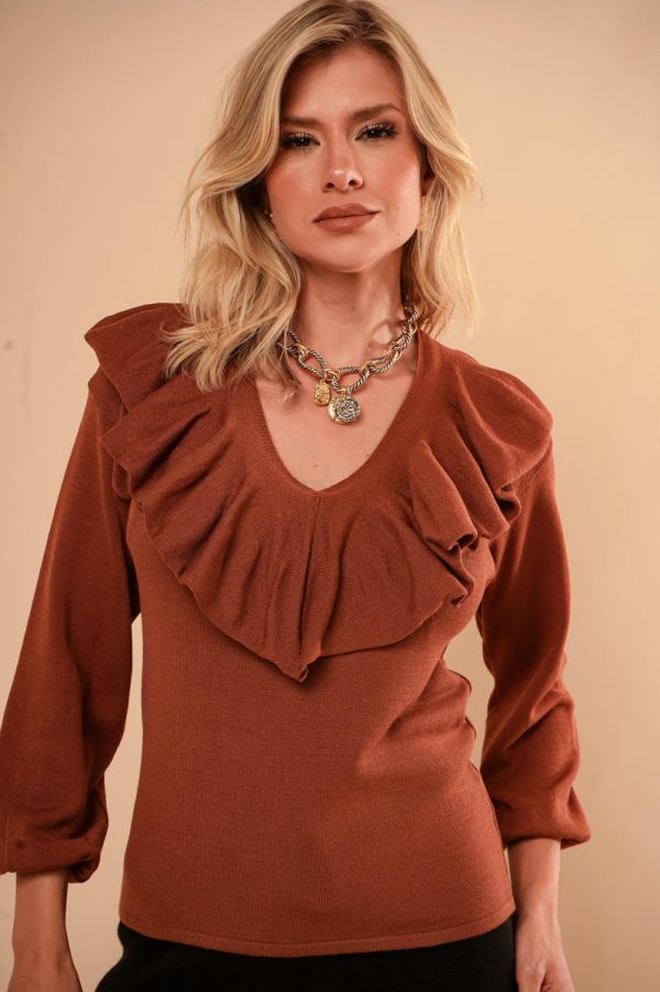 Blusa Tricot Babados Priscila