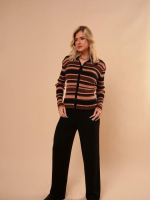 Casaco Tricot Listrado Paola