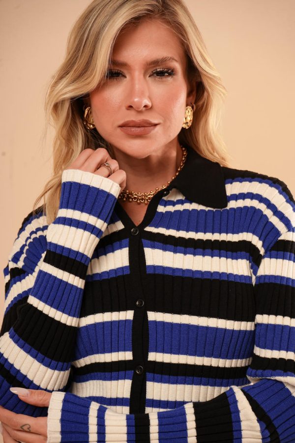 Casaco Tricot Listrado Paola-Imagem 3
