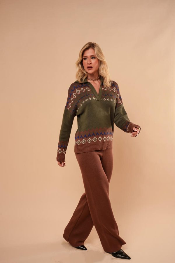 Conjunto Tricot Jacquard Ana