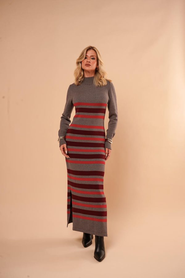 Vestido Tricot Listrado Gola Alta Maria-Imagem 8