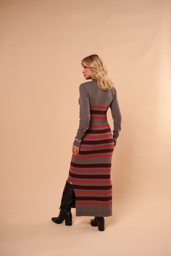Vestido Tricot Listrado Gola Alta Maria-Imagem 13