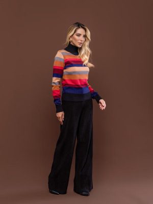 Blusa Tricot Gola Alta Maria