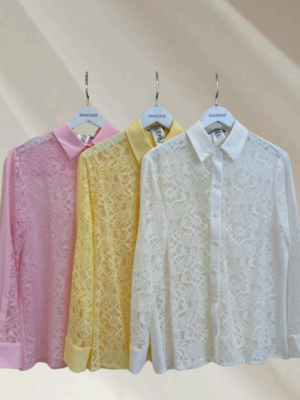 Camisa Crepe E Renda