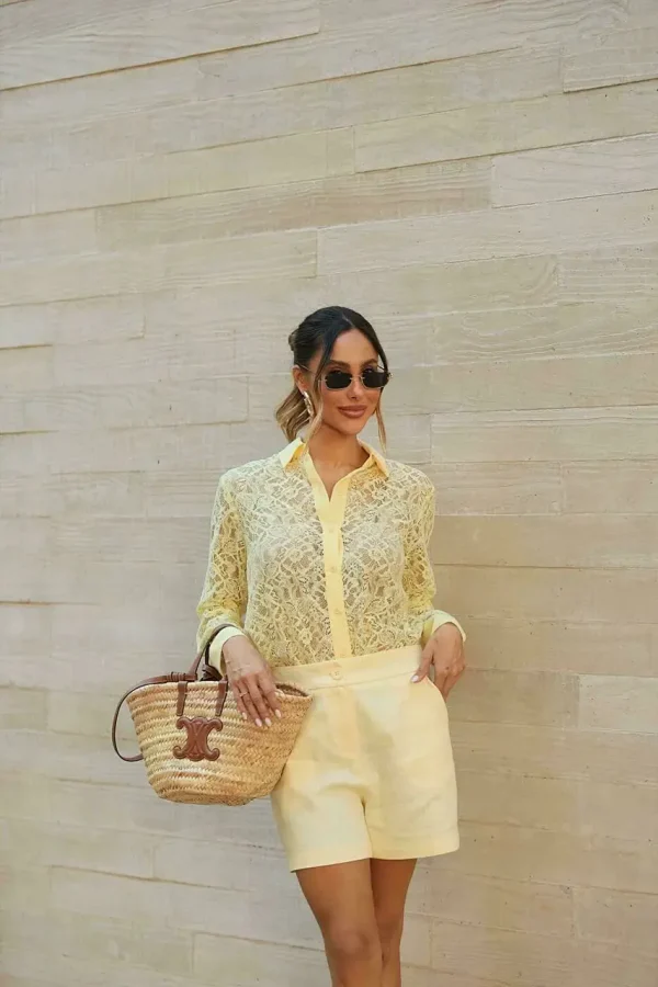 Camisa Crepe E Renda-Imagem 9