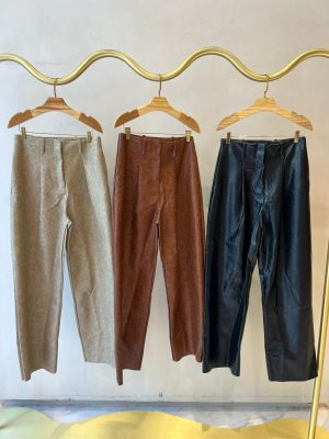 Calça Em Courino Alfaiataria