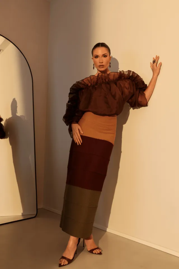 Blusa Voil Babado Ombro
