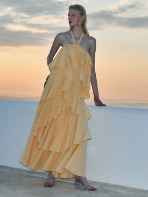 Vestido Tricoline Em Camadas
