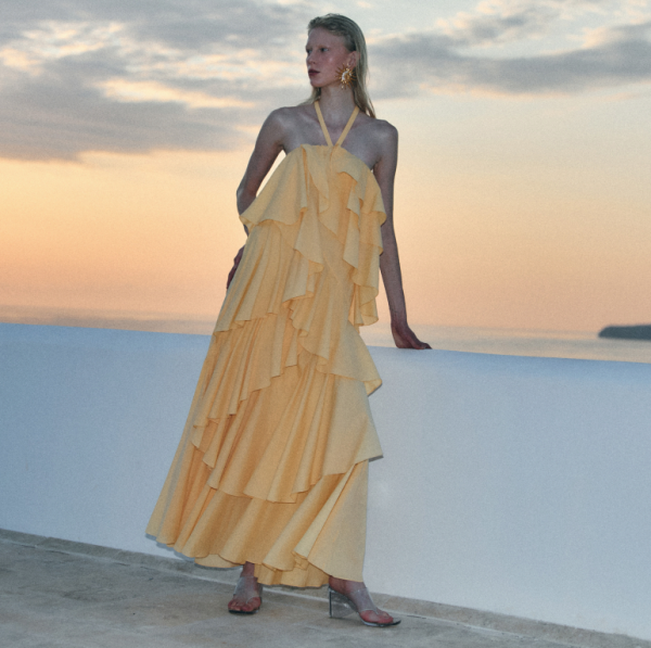 Vestido Tricoline Em Camadas