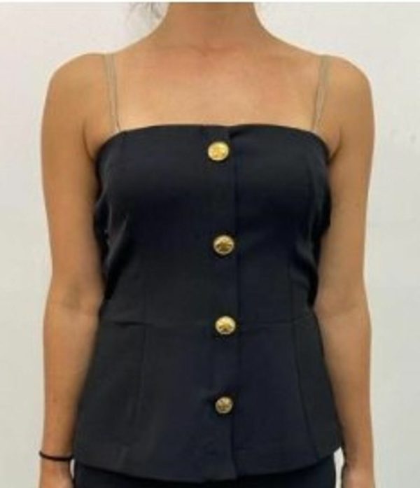 Blusa Sem Alça Botões Alfaiataria-Imagem 5