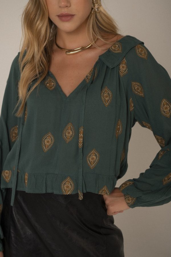 Blusa Bata Bordado Boho-Imagem 5