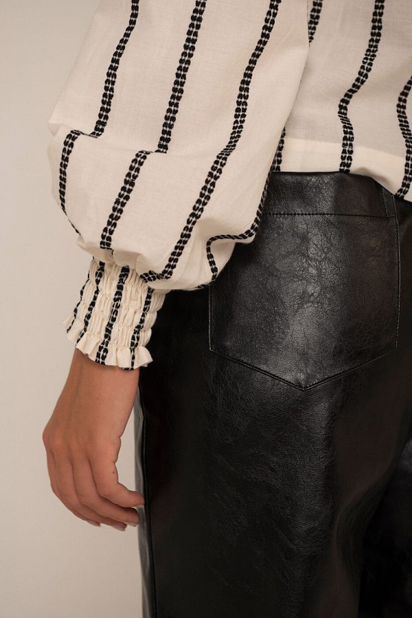 Blusa Bata Voil Bordado Listrado-Imagem 5