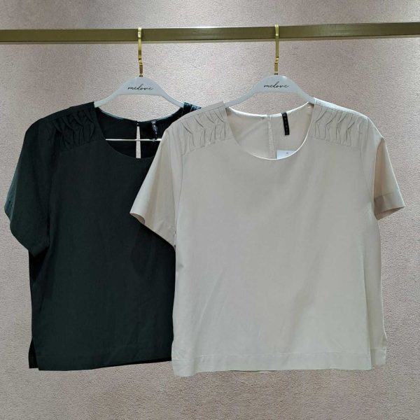 Blusa Manga Curta Detalhe Ombro-Imagem 7