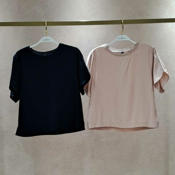 Blusa Mga Curta Com Punho Detalhe Vivo-Imagem 2