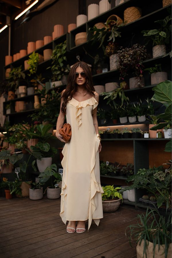 Vestido Midi Babados Crepe-Imagem 2
