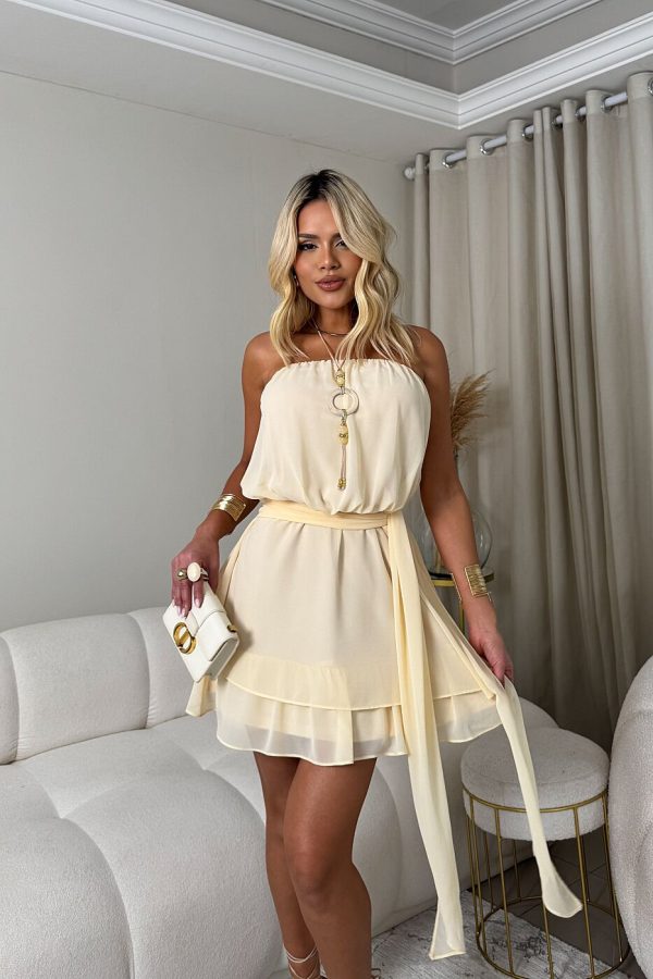 Vestido Curto Amarração Crepe-Imagem 4