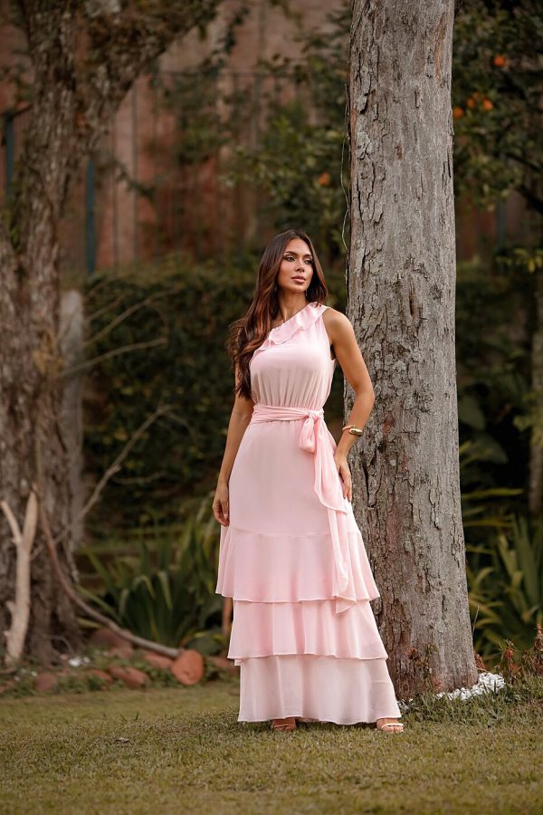 Vestido Longo Amarracao Crepe-Imagem 3