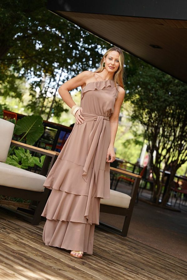 Vestido Longo Amarracao Crepe-Imagem 5