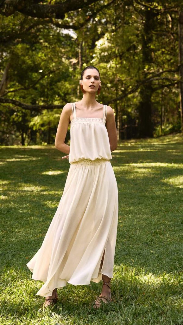 Cropped Chiffon C/ Renda