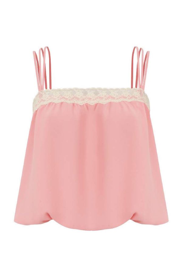 Cropped Chiffon C/ Renda-Imagem 8