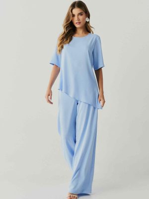 CONJ CREPE CALCA ELAST BLUSA B ASSIMETRICA
