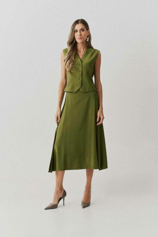 Conjunto Alf Viscose Colete E Saia Vivo