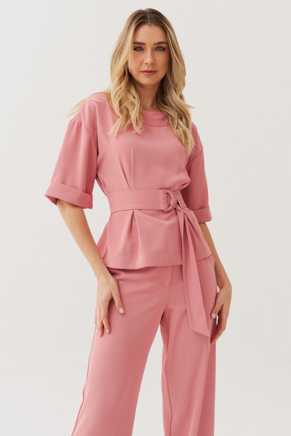 CONJ ALF CREPE CALCA PANT BLUSA MG DOBRADA-Imagem 4