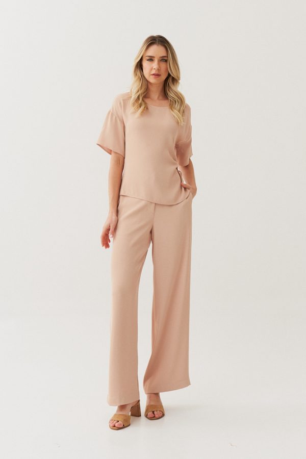 CONJ ALF CREPE CALCA PANT BLUSA DET LATERAL