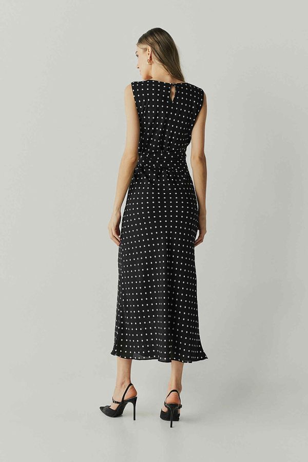 Vestido Longo Est Poa Faixa Cintura-Imagem 4