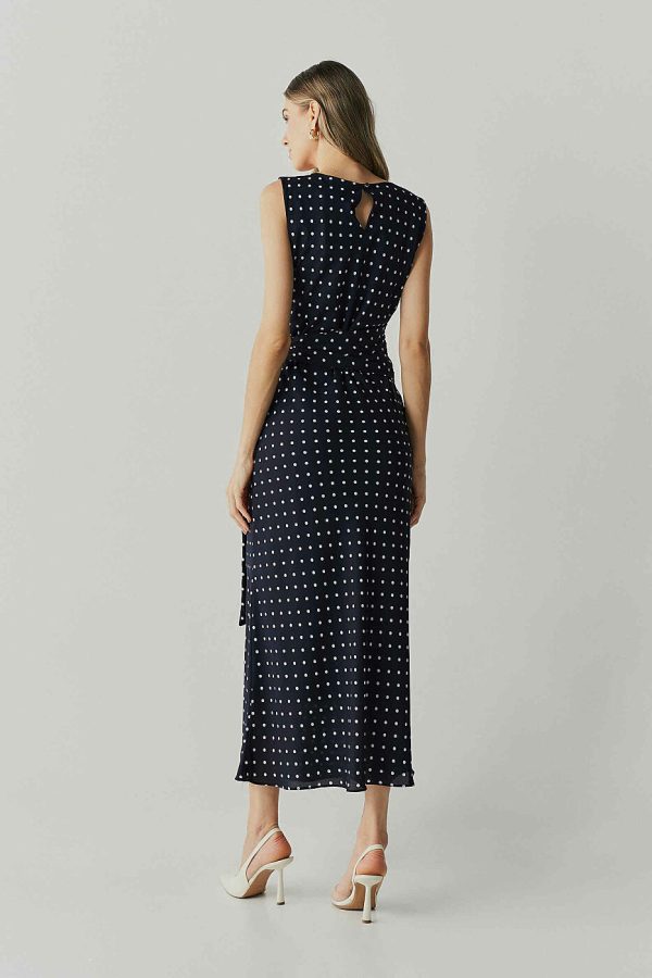 Vestido Longo Est Poa Faixa Cintura-Imagem 5