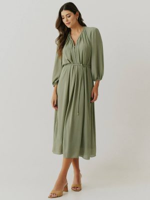 Vestido Crepe Franz Dec Cinto Cordao
