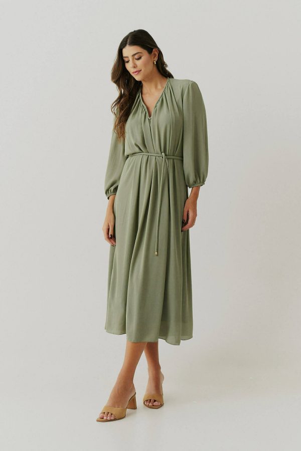 Vestido Crepe Franz Dec Cinto Cordao