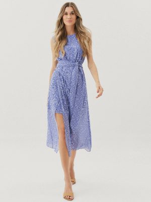 Vestido Crepe Jacq Floral Midi Faixa