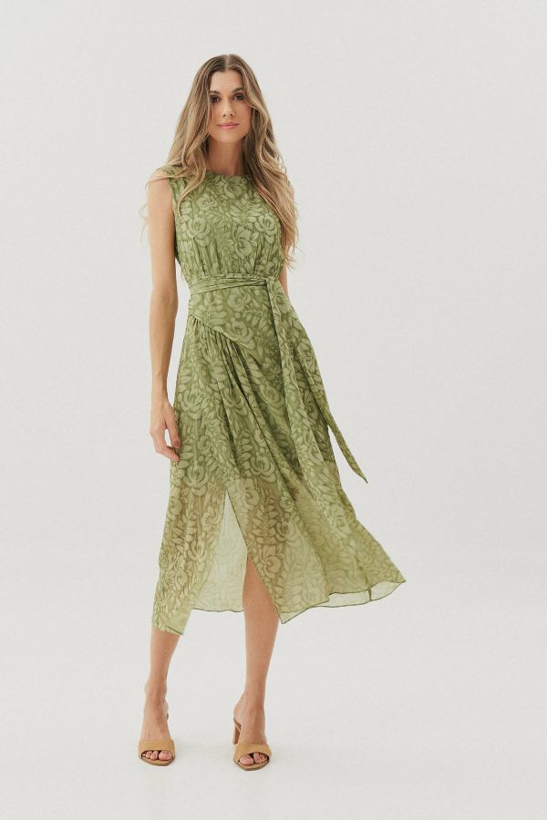 Vestido Crepe Jacq Floral Midi Faixa-Imagem 4
