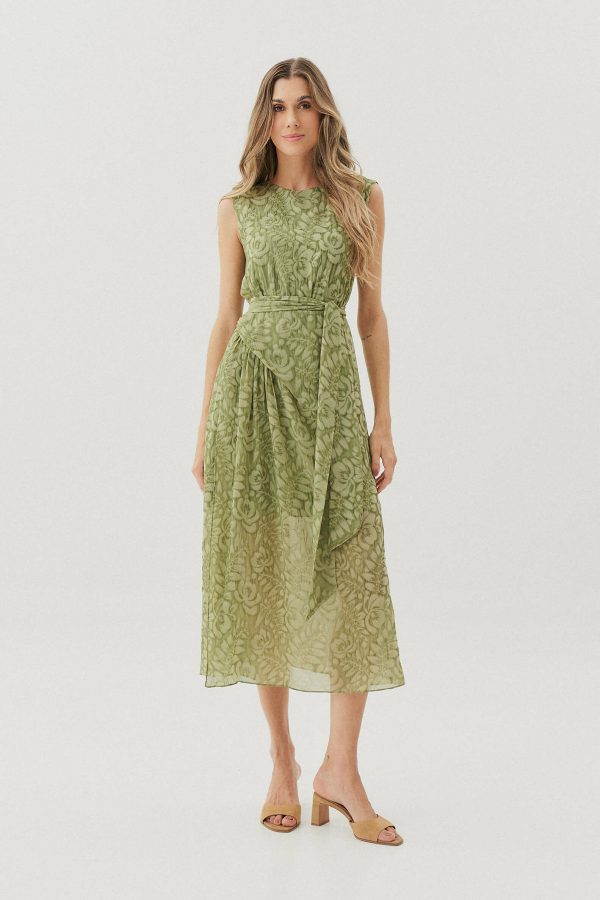 Vestido Crepe Jacq Floral Midi Faixa-Imagem 6