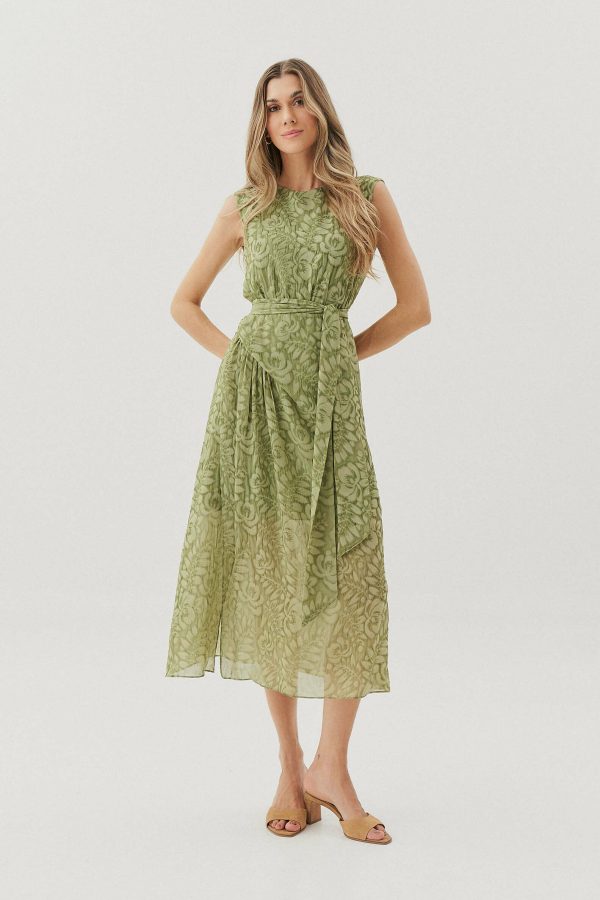 Vestido Crepe Jacq Floral Midi Faixa-Imagem 7