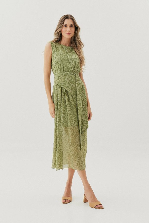 Vestido Crepe Jacq Floral Midi Faixa-Imagem 10